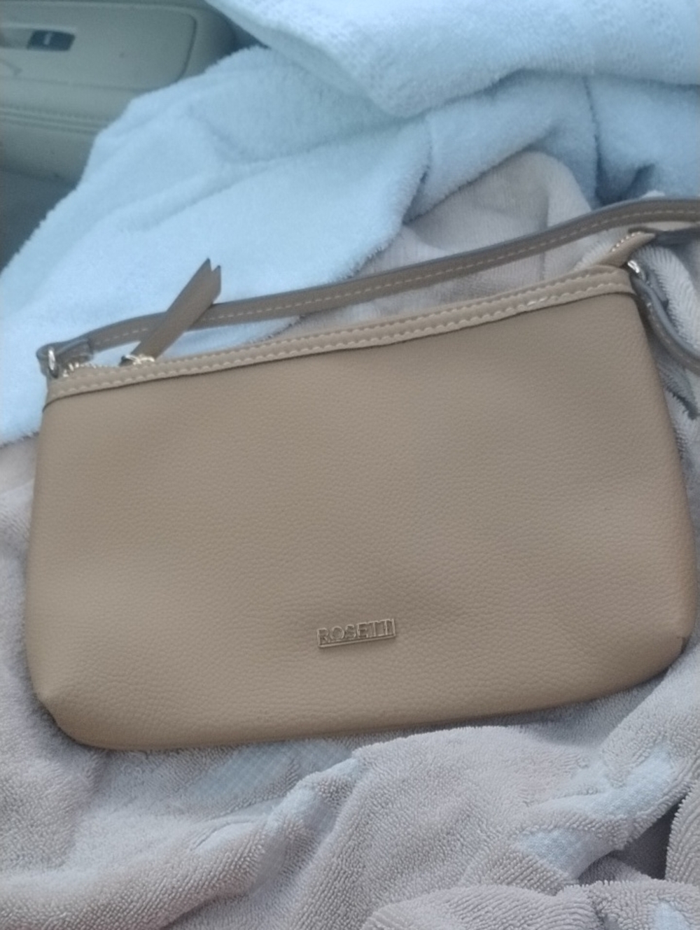 Rosetti Taupe Bag with Pebble Texture